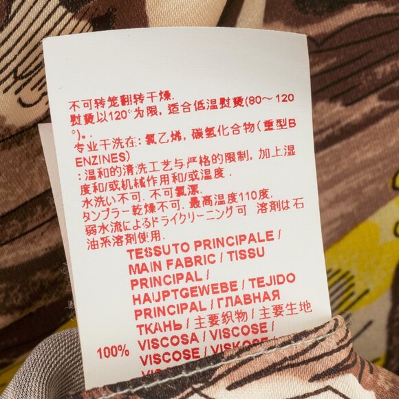 Marni AW/13 Brown & Yellow Forest-Print Viscose 3/4-Sleeve Blouse - Picture 10 of 10